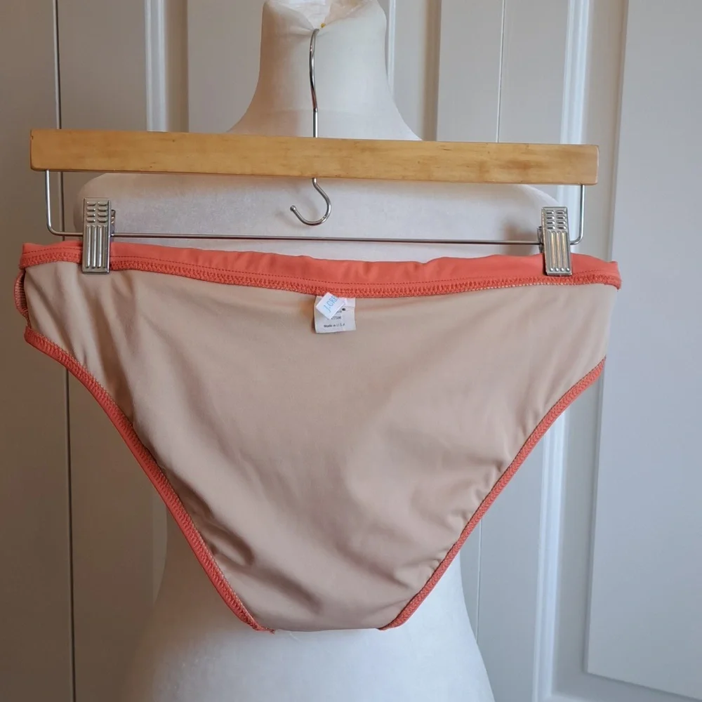 J.Crew Womens‎ Surf Hipster Twist Foldover Melon Bikini Bottom Lined Size MD